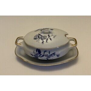 ROYAL CROWN 55/1446 Condiment  Holder Small Serving Dish Attached Underplate Vtg
